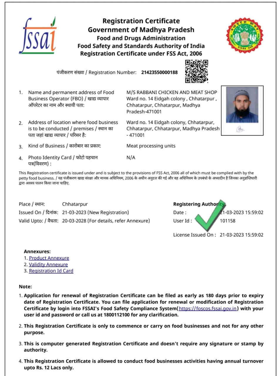 FSSAI Certificate